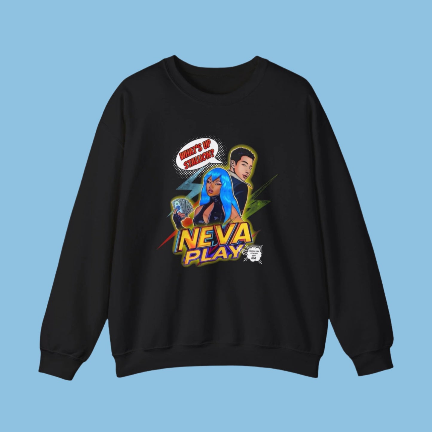 'Neva Play' inspired unisex Crew neck sweater Megan thee stallion feat. RM of BTS