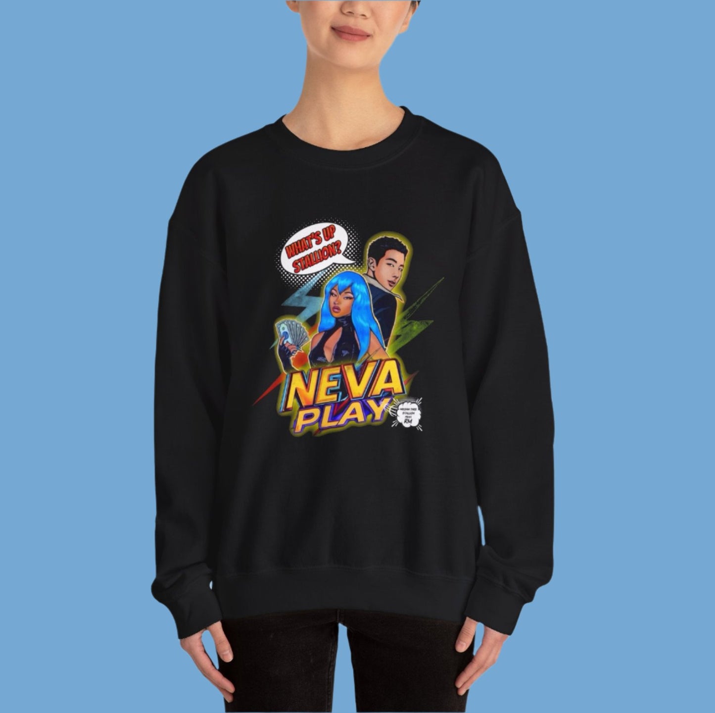 'Neva Play' inspired unisex Crew neck sweater Megan thee stallion feat. RM of BTS