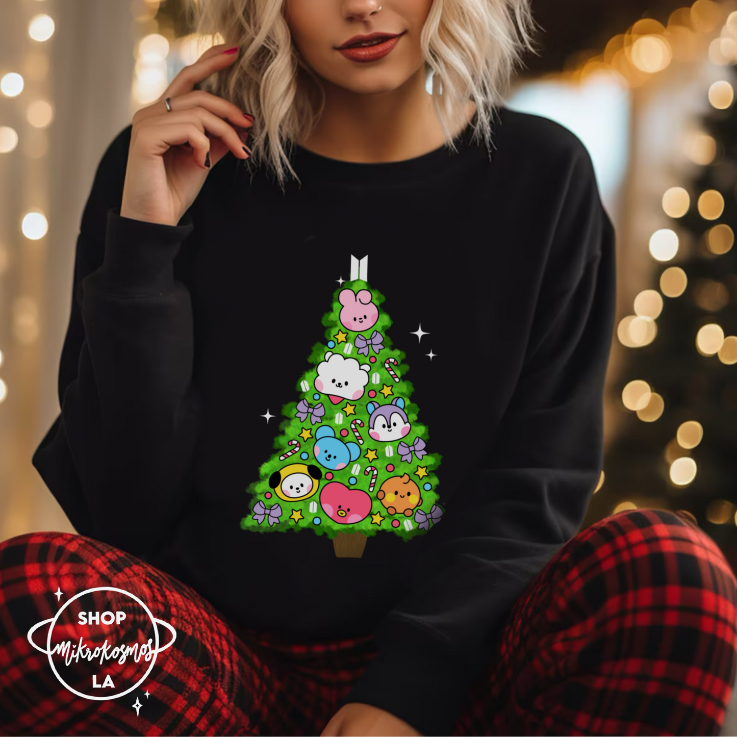 BT21 Christmas tree Crewneck